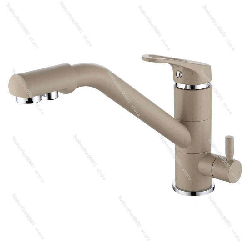 Brass Kitchen Faucet 3 in 1 Kitchen Faucet Filter Water Tap Mixer Faucet for Drinking, Kitchen Sink Cooking, Cleaning