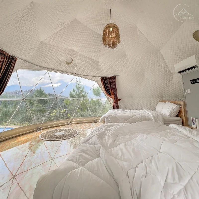 Luxury Geodesic 20ft PVC Dome Tent For Hotel Glamping