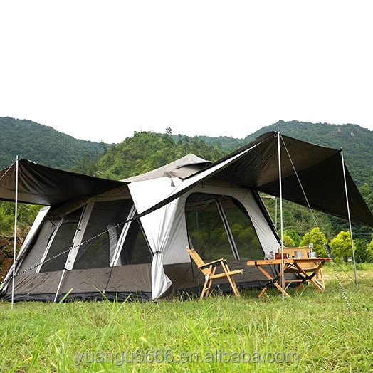 4 Season Luxury Large Camp Family Air Camping Tube Tent camping party tent rainproof sun awning overland tunnel tent 8-10person