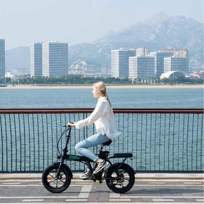 Electric Bike for Adults, E Bike with 36V/12Ah Removable Battery 16"×3.0 Fat Tire Folding Electric Bicycle 500W Motor