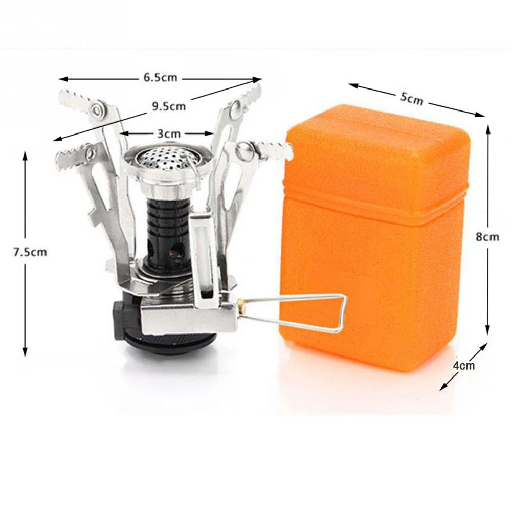 1 Set Portable Mini Camping Stoves With Piezo Ignition Adjustable Control Valve Stove For Outdoor Camping Hiking Cooking