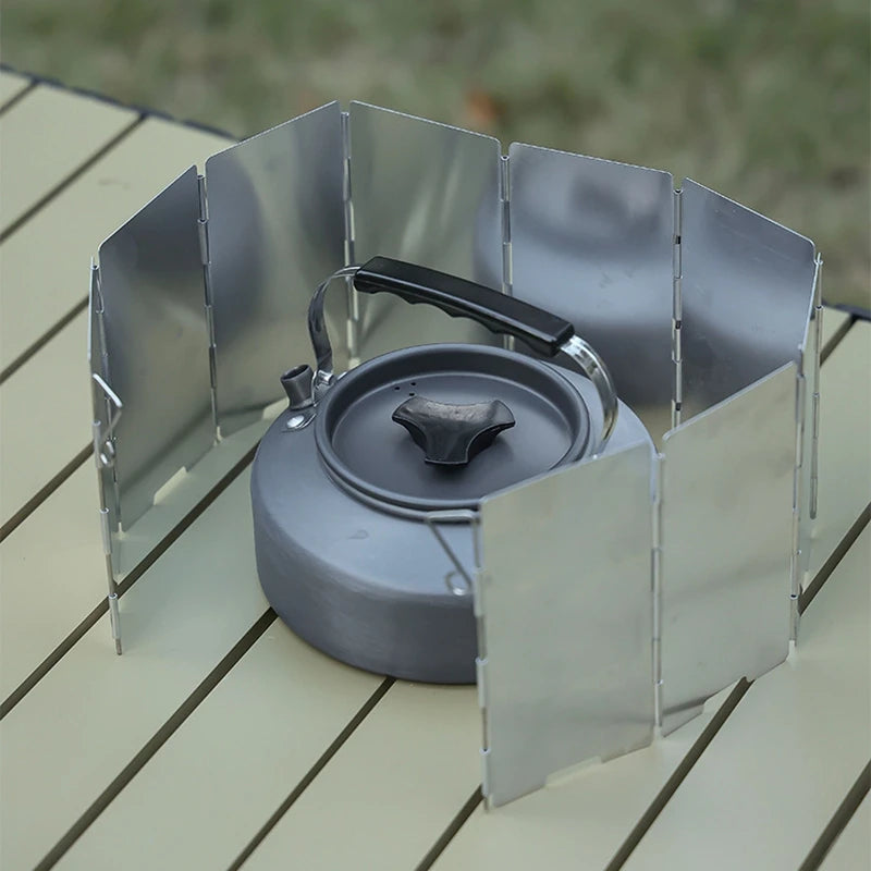 Outdoor Stove Wind Shield Camping Equipment Foldable Aluminium Sheet Stove Cooking Windscreen Picnic Cookers Wind Deflectors