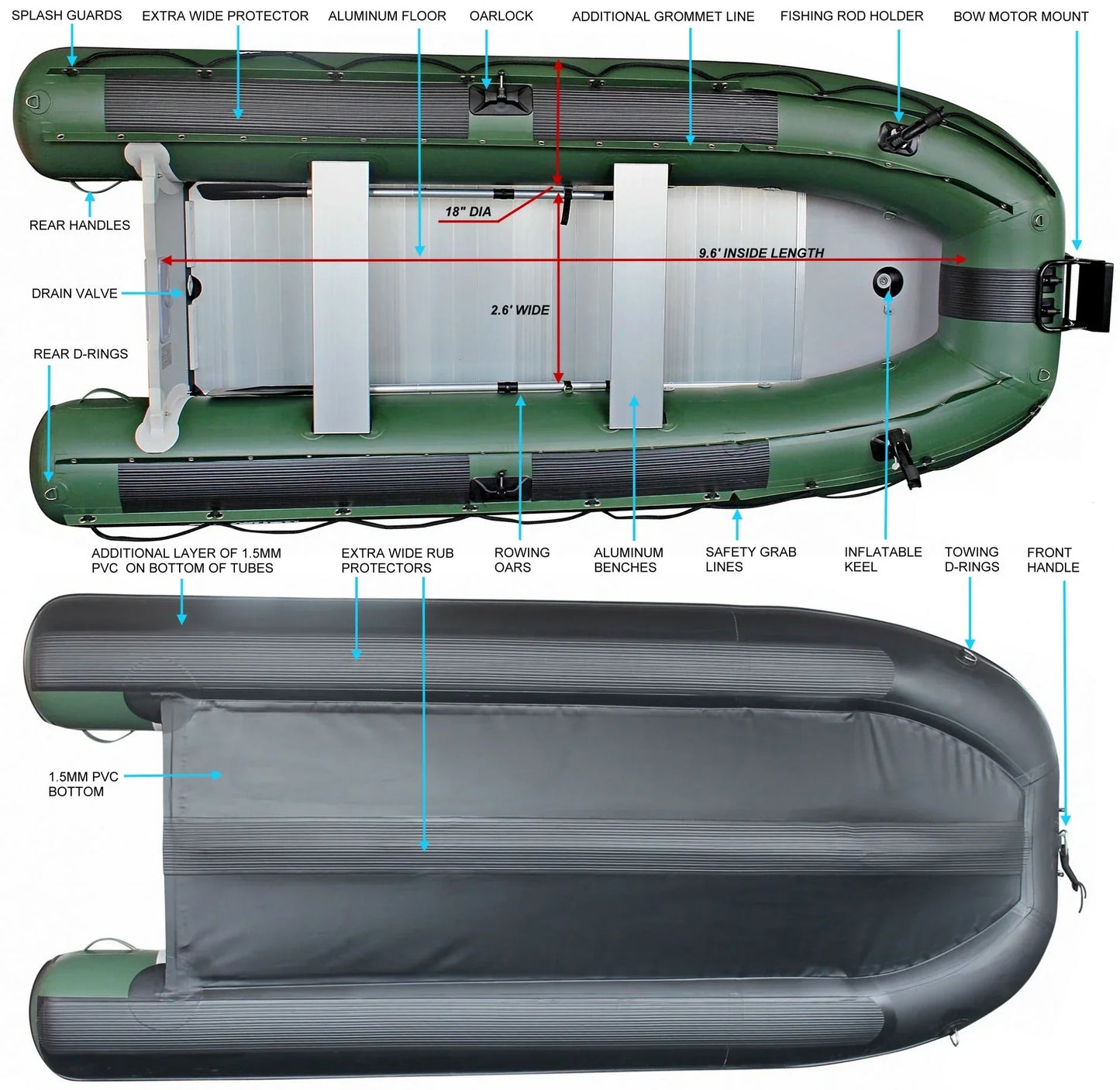 High quality 4.2m sport boat rib fishing inflatable light dinghy hypalon inflatable yacht tender boat